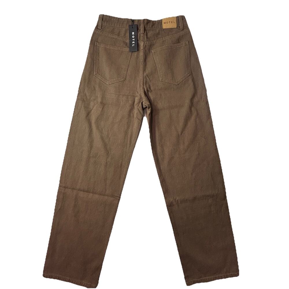 NWT Motel Parallel Denim Jeans High Rise Straight Leg Rich Brown Medium 31